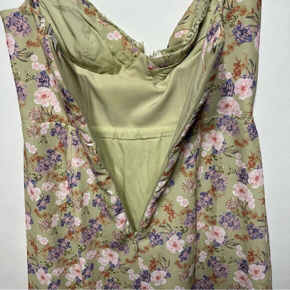 House of CB Charlotte Peony Print Midi Dress Plus Cup L NWOT - Picture 15 of 16